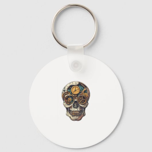 Porte-clés Timekeeper du crâne et de l'horloge (Recto)