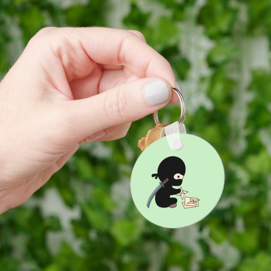 Porte-clés Tiny Ninja Origami Papier à projeter Étoile verte (main)