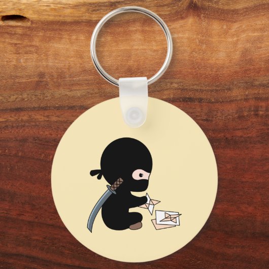 Porte-clés Tiny Ninja Origami Papier Étoile Jaune (Verso)