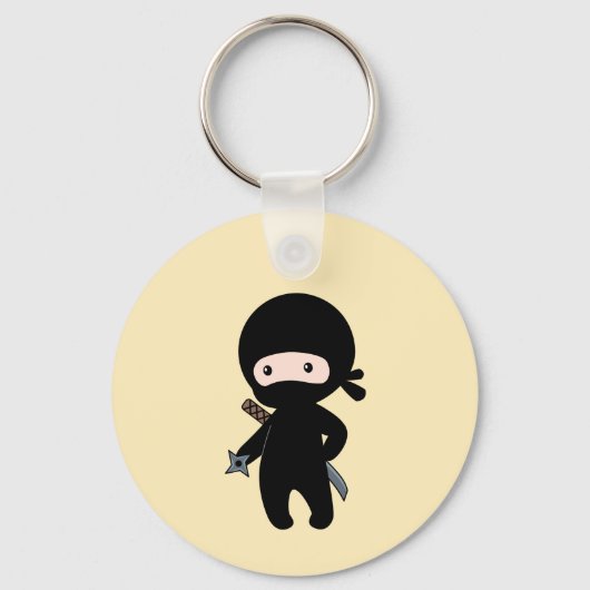 Porte-clés Tiny Ninja tenant l'étoile à projeter sur Jaune (Recto)