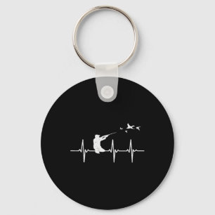 Porte-clés Tir d'oiseau de coeur Chasse Chasse de canard Chas
