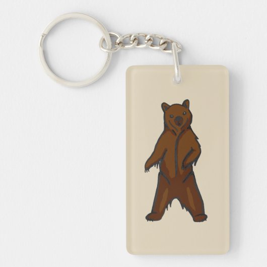 Porte-clés Tirage de bois Ours grizzli Brown (Devant)