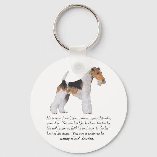 Porte-clés Tireur Fox Terrier Mémoire / Dédicace Mâle (Recto)