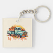Porte-clés 'Tis The Season - Camion rustique avec Citrouilles (Dos)
