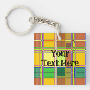 Porte-clés Tissu coloré des Caraïbes Madras Tartan