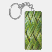 Porte-clés Tissu de bambou vert frais (Devant gauche)