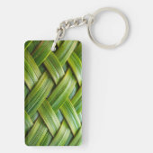 Porte-clés Tissu de bambou vert frais (Dos)
