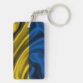 Porte-clés Tissu de drapeau de l'Ukraine (Dos)