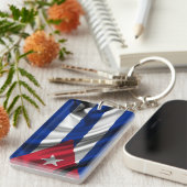 Porte-clés Tissu de drapeau du Cuba (Devant droit)