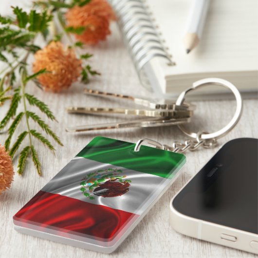 Porte-clés Tissu de drapeau du Mexique (Devant droit)