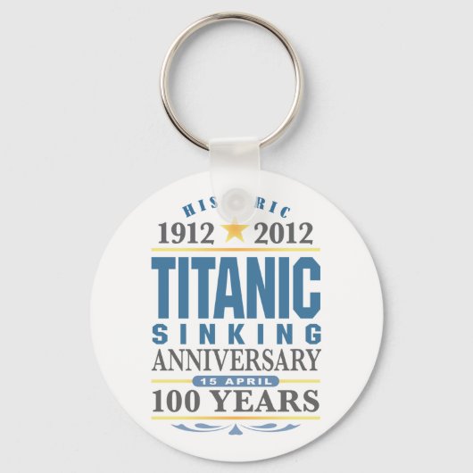 Porte-clés Titanic Sinking 100 ans Anniversaire (Recto)