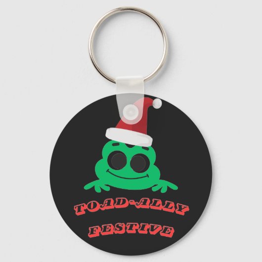 Porte-clés Toad-ally Festive Grenouille de Noël _ Drôle de Fê (Recto)