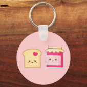 Porte-clés Toast mignon et confiture de fraises diffusent l'a (Recto)