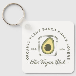 Porte-clés Toast végétalien à base de plantes avocat club