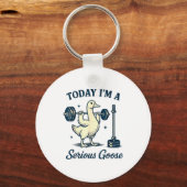 Porte-clés Today I'm A Serious Goose Funny Lifting Weights Gy (Recto)