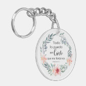 Porte-clés Todo lo puedo en cristo, Llavero acrílico (Devant gauche)