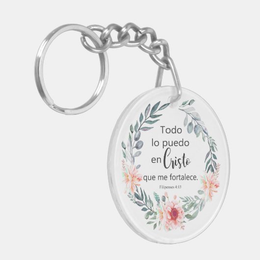 Porte-clés Todo lo puedo en cristo, Llavero acrílico (Devant gauche)