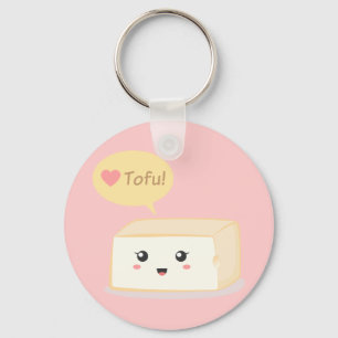 Porte-clés Tofu de Kawaii demandant à des personnes d'aimer