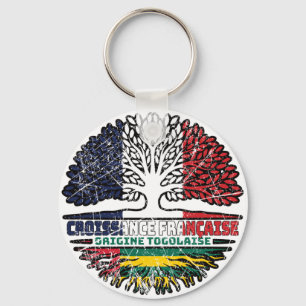 Porte-clés Togo Togolais Français France Racines Drapeau