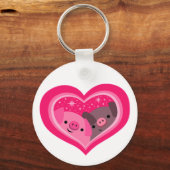 Porte-clés Toi Et Moi (Jolies Cochons De Caricature) (Recto)