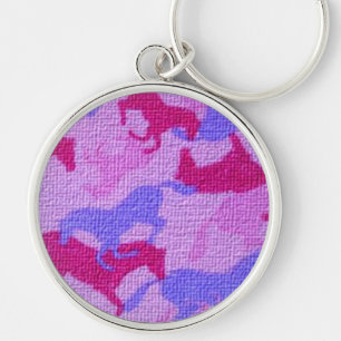 Porte-clés Toile rose de chevaux
