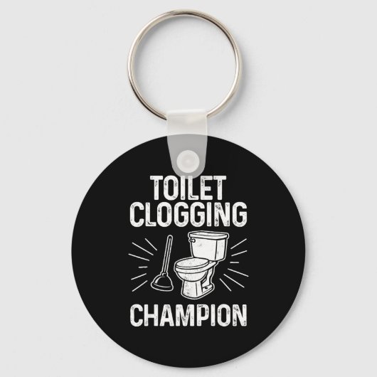 Porte-clés Toilet Clogging Chamon Funny Graphic Toilet Cloggi (Recto)