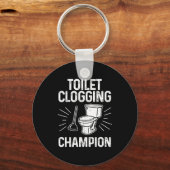 Porte-clés Toilet Clogging Chamon Funny Graphic Toilet Cloggi (Recto)