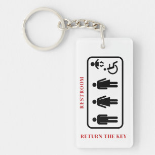 Porte-clés Toilettes personnalisées pour restaurant, magasin