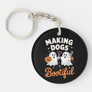 Porte-clés Toiletteur pour animaux drôle d'Halloween rendant