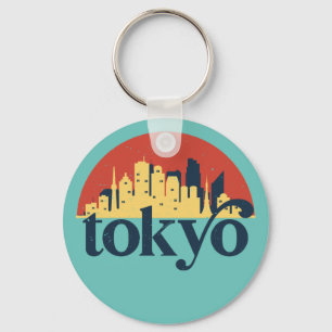 Porte-clés Tokyo City Skyline Retro Cityscape Art