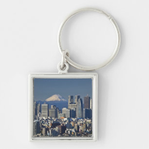 Porte-clés Tokyo, Skyline du quartier de Shinjuku, mont Fuji,