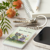 Porte-clés Tom & Luna Personalized Keychain, Custom Name Cat (Devant droit)