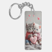 Porte-clés Tom & Luna Valentine Keychain | Cute Couple Cat Ke (Devant gauche)