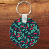 Porte-clés tomates cerises motifs sur les buissons (Recto)