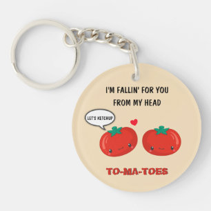 Porte-clés Tomates en amour Cute Romantique Saint Valentin