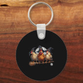 Porte-clés Tonight We Fly, Chicken Witch, Funny Halloween Chi (Recto)