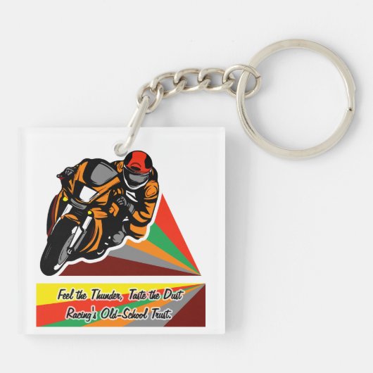 Porte-clés Tonnerre et poussière : Vibes de course rétro (Dos)