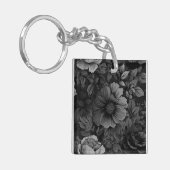 Porte-clés Tons de gris floral (Devant gauche)