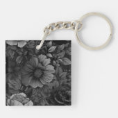Porte-clés Tons de gris floral (Dos)