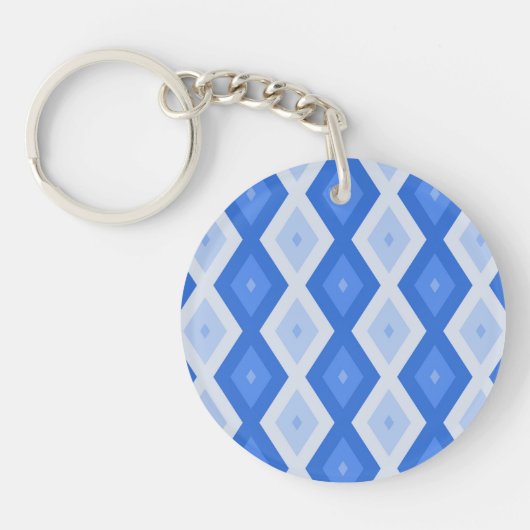 Porte-clés Tons de motif de diamant bleu (Devant)