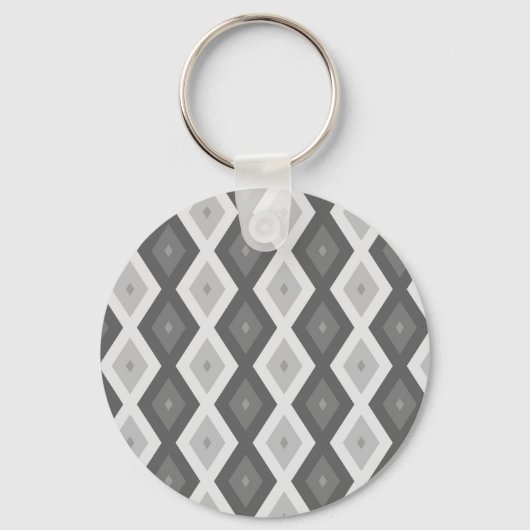 Porte-clés Tons de motif de diamant gris (Recto)