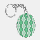 Porte-clés Tons de motif diamant vert (Devant gauche)
