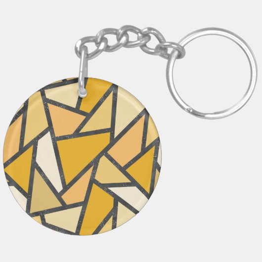 Porte-clés Tons de motif en vitrail jaune (Dos gauche)