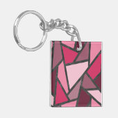 Porte-clés Tons de motif en vitrail rose (Devant gauche)