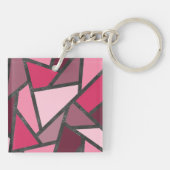 Porte-clés Tons de motif en vitrail rose (Dos)