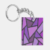 Porte-clés Tons de vitrail violet motif (Devant gauche)