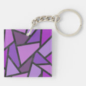 Porte-clés Tons de vitrail violet motif (Dos)