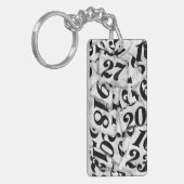 Porte-clés Torn Paper Numbers Collage Art  (Devant gauche)