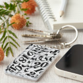 Porte-clés Torn Paper Numbers Collage Art  (Devant droit)