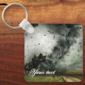 Porte-clés Tornade détruisant maison tempête météorologie (Recto)